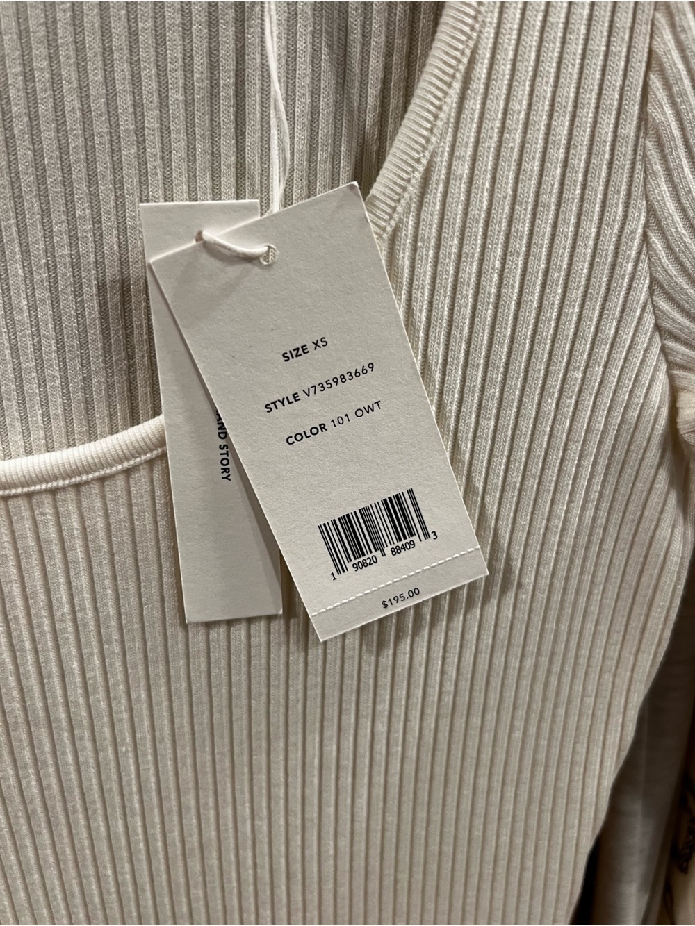 Vince Cream Ribbed Scoop-Neck Midi Dress - Picture 2 of 7